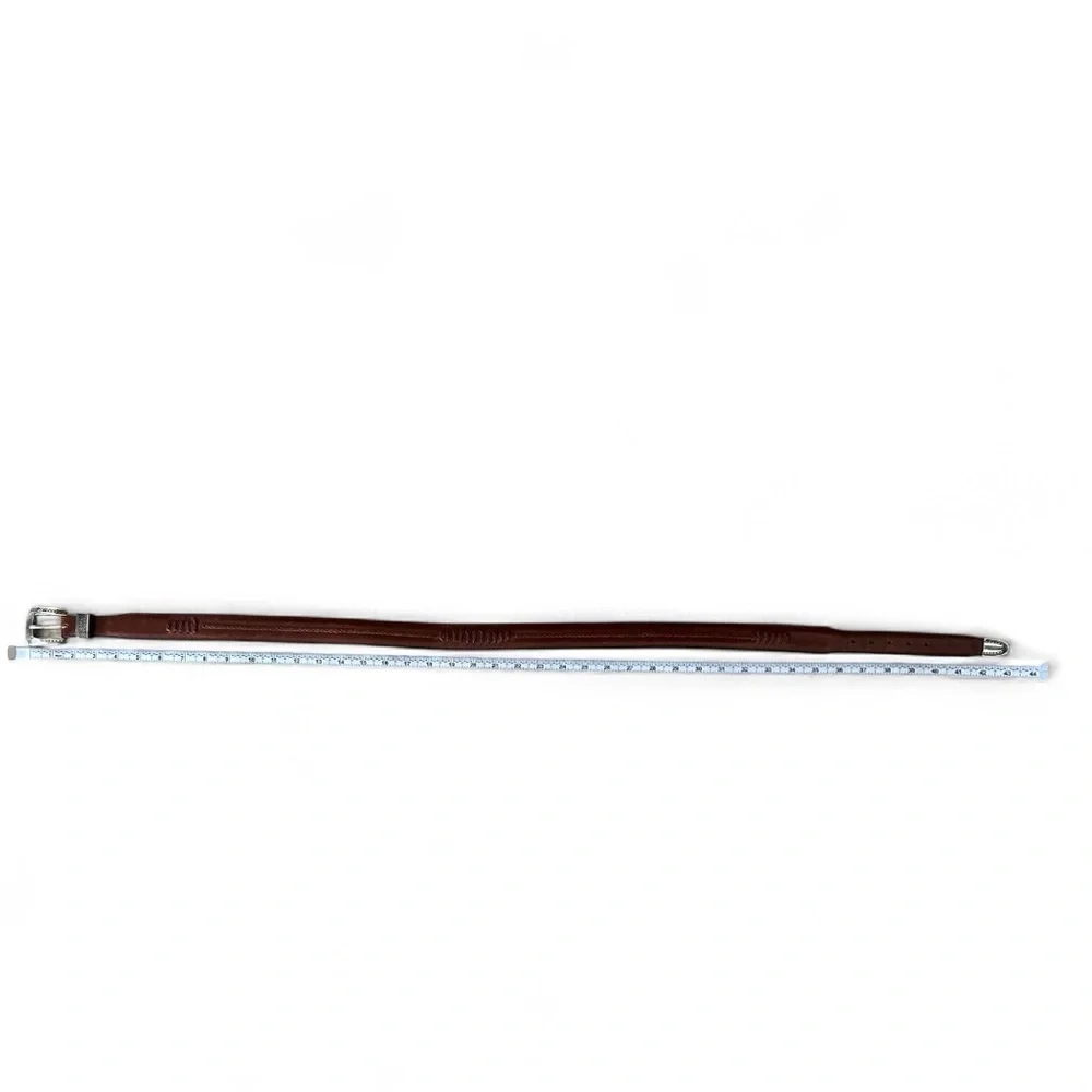 Onyx by Brighton Men's Leather Belt Centered Braided Detail British Tan Size‎ 36